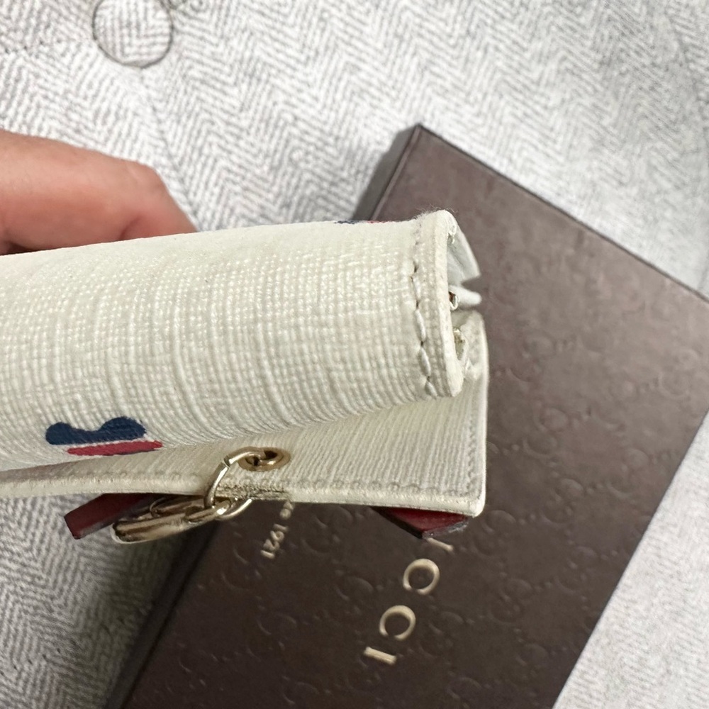 Gucci Interlocking GG Logo Leather Hearts Canvas Long Wallet w/ Box – Limited Ed - Picture 4 of 16